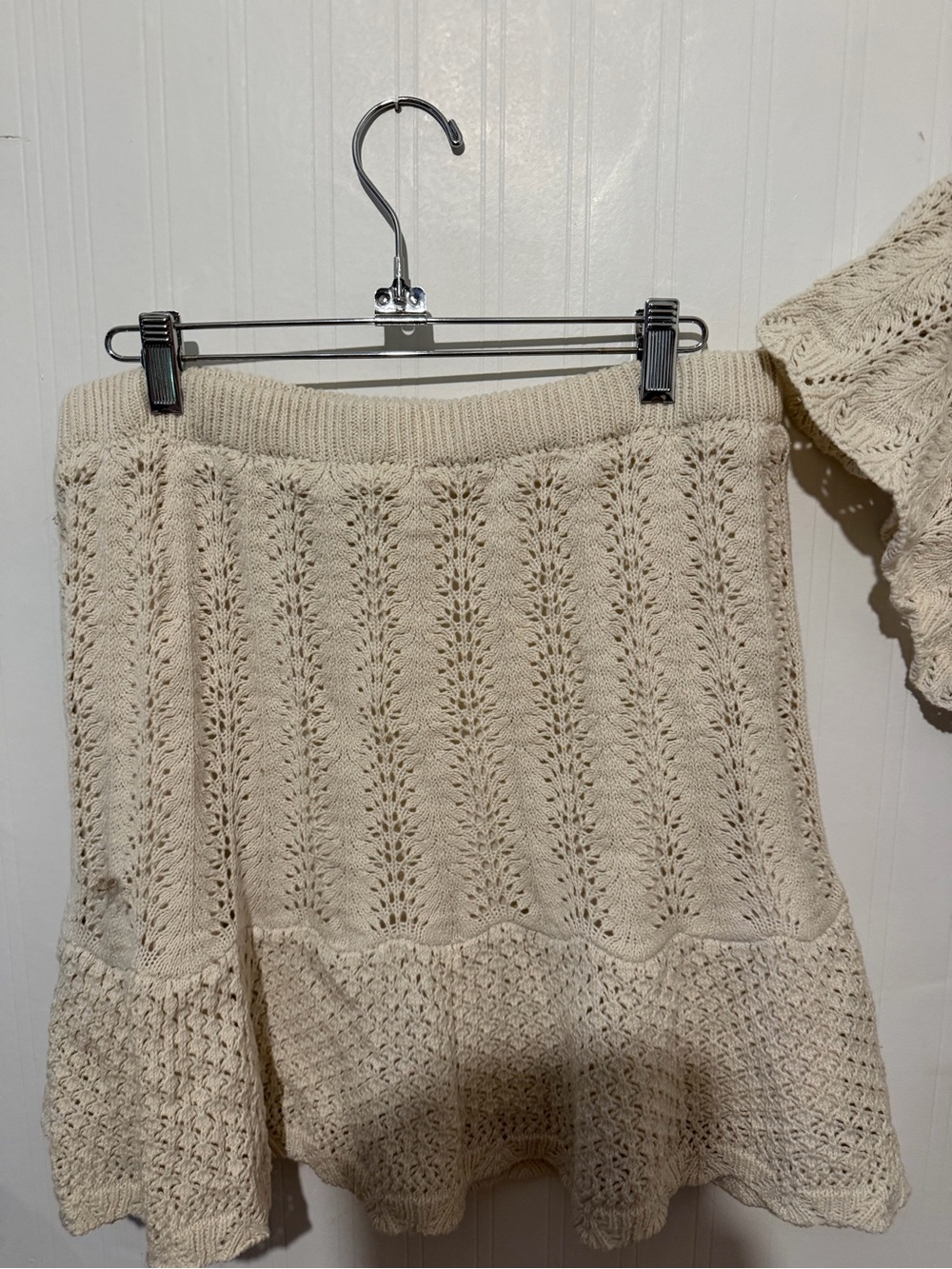 Cream Crochet Knit Skirt and top NWT - Picture 4 of 9